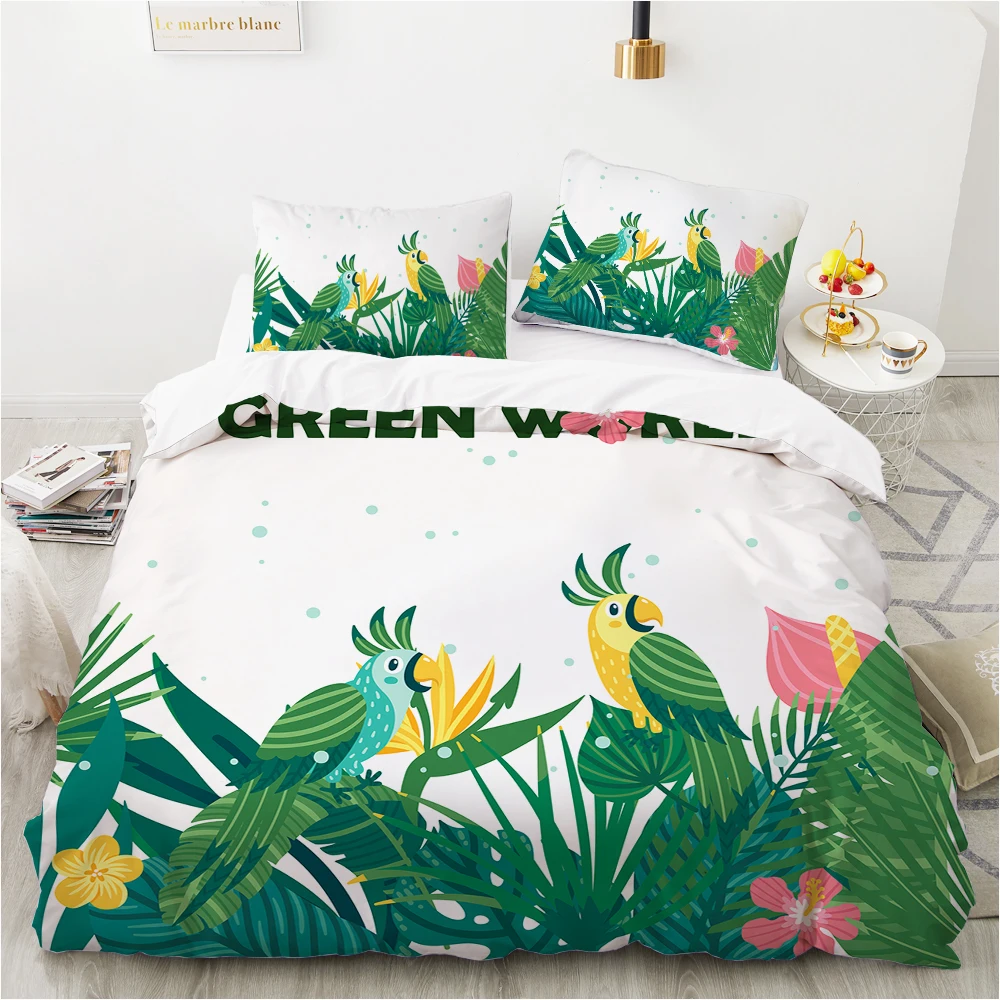 

Nordic style illustration on white background Pattern Color Cover Set Bed Sheet Pillowcases Multi Siz