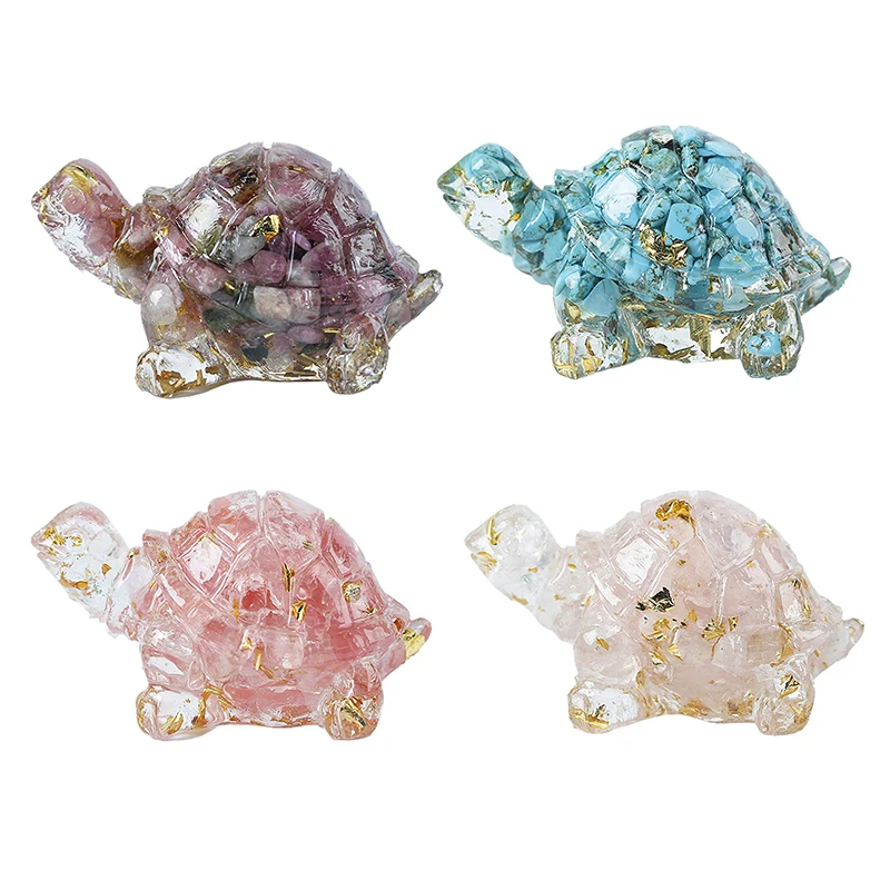 Натуральный кристаллический гравий капельный клей милая маленькая черепаха