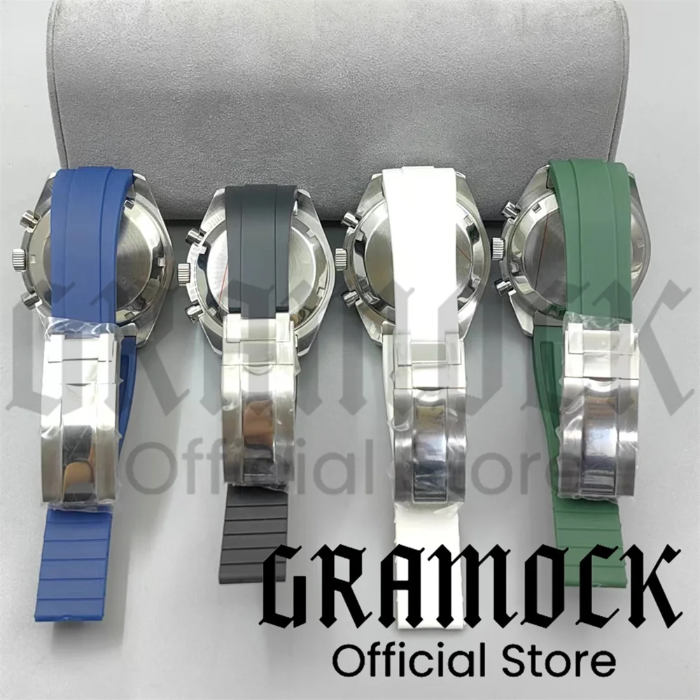 Корпус из нержавеющей стали Gramock 40 мм с куполами сапфировое стекло зеленый