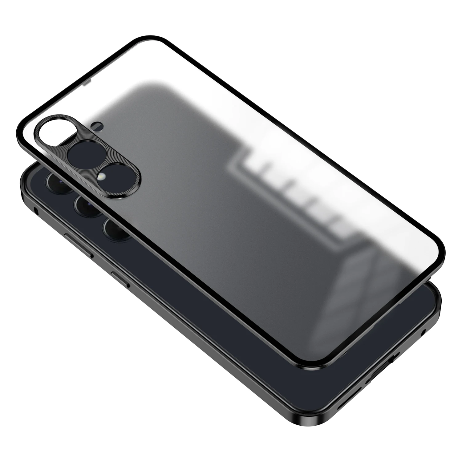 Фото Для Samsung Galaxy A55 A35 A25 A54 S23 FE Чехол Роскошный Металлический Каркас Матовая Акриловая Задняя Крышка Для S24 FE Пружинная Пряжка Бампер Корпус №5