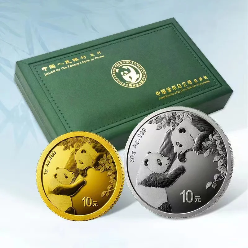 

2023 Panda Coin, 30g Pure Silver Coins for Collection, China 10 Yuan New Mascot Souvenir Luxury Gift UNC