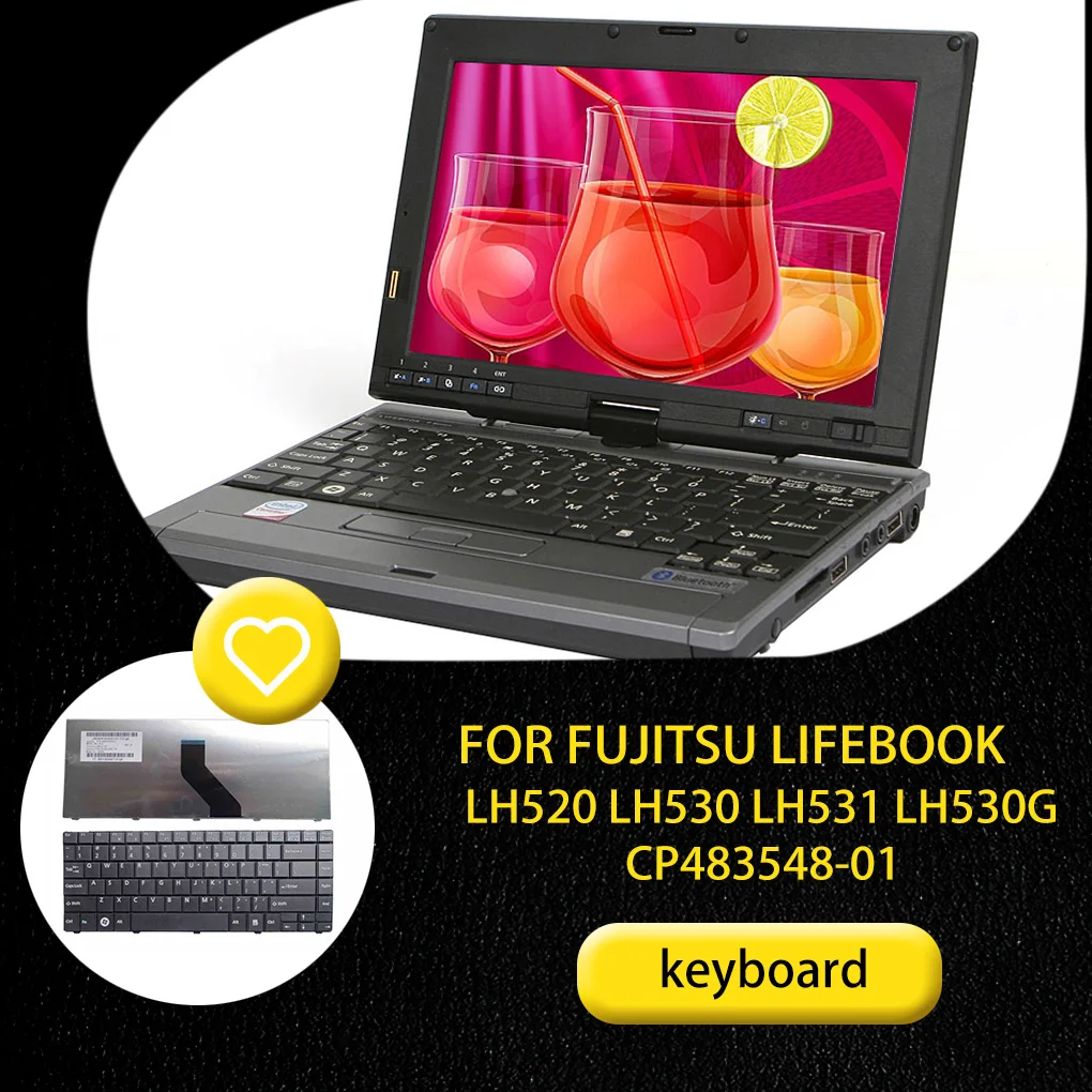 

Laptop Built-in Keyboard Multi-media Keys PS 2 Interface English Office Typing Keypad Replacement for Fujitsu Lifebook LH520