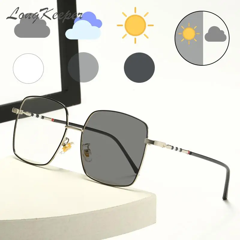 

Longkeeper Fashion Brand Design Sun Glasses Photochromic Change Color Goggles Female Square Sunglasses Women 2022 Oculos De Sol