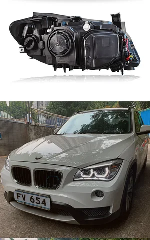 Пара автомобильных фар для BMW X1 E84 F49 2010-2015, модифицированный светодиодный DRL, передняя лампа «ангельский глаз», автомобильные аксессуары в сборе
