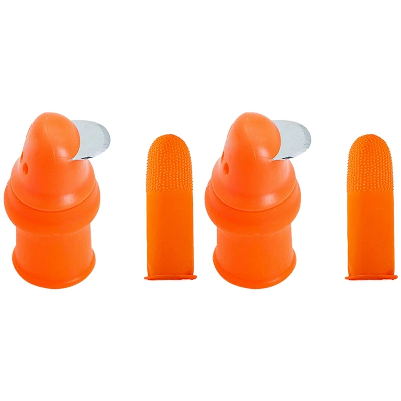 

Сельскохозяйственное устройство для ощипывания, силиконовый нож для пальцев, нож для резки овощей с напальчниками, 2 шт.