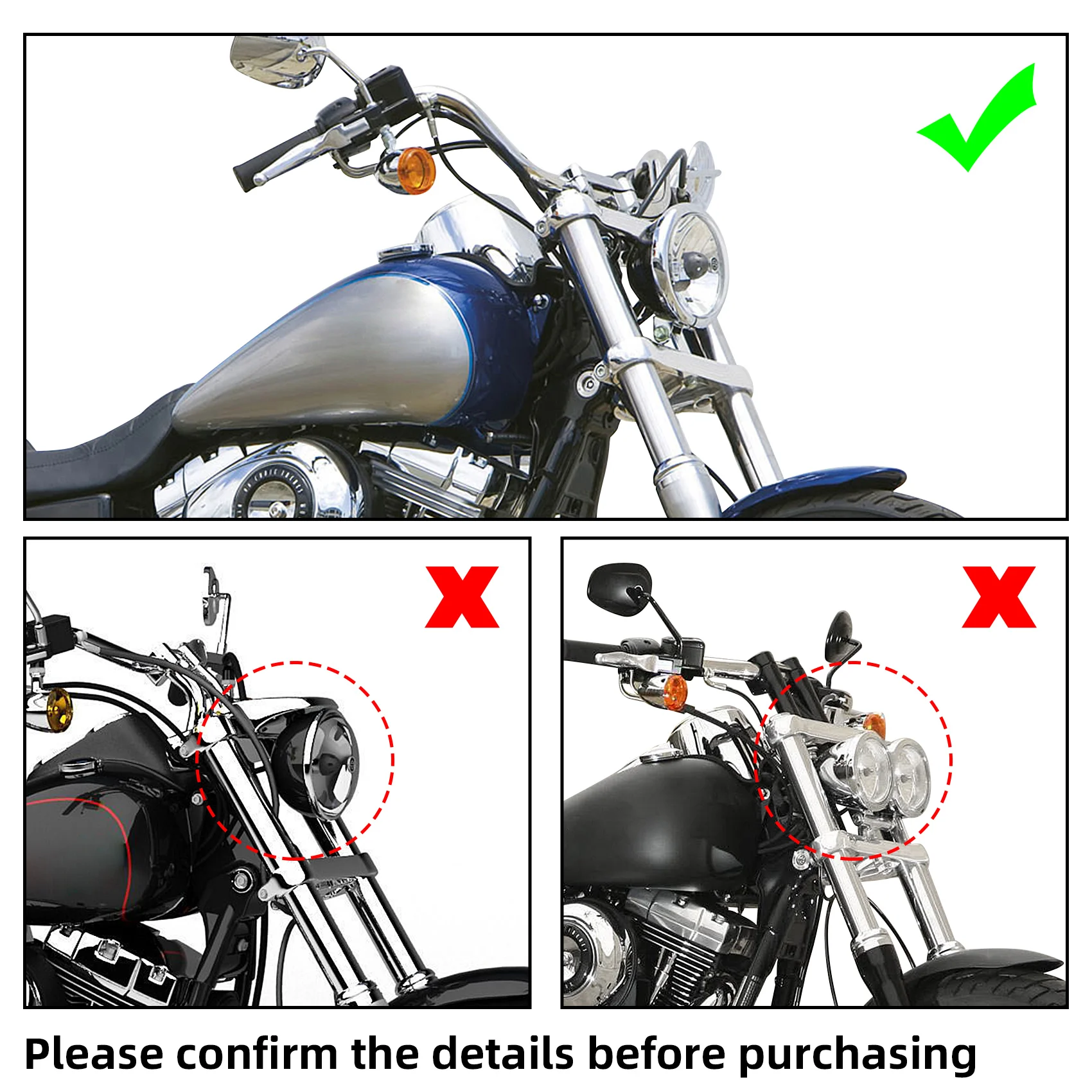 Передняя обтекатель для мотоциклетной фары с 15-дюймовым лобовым стеклом Harley Dyna
