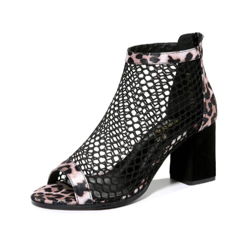 

High-heeled Women Sandals 2023 New Summer Mesh Sexy Women Sandals Hollow Out Rubber Ladies Sandals