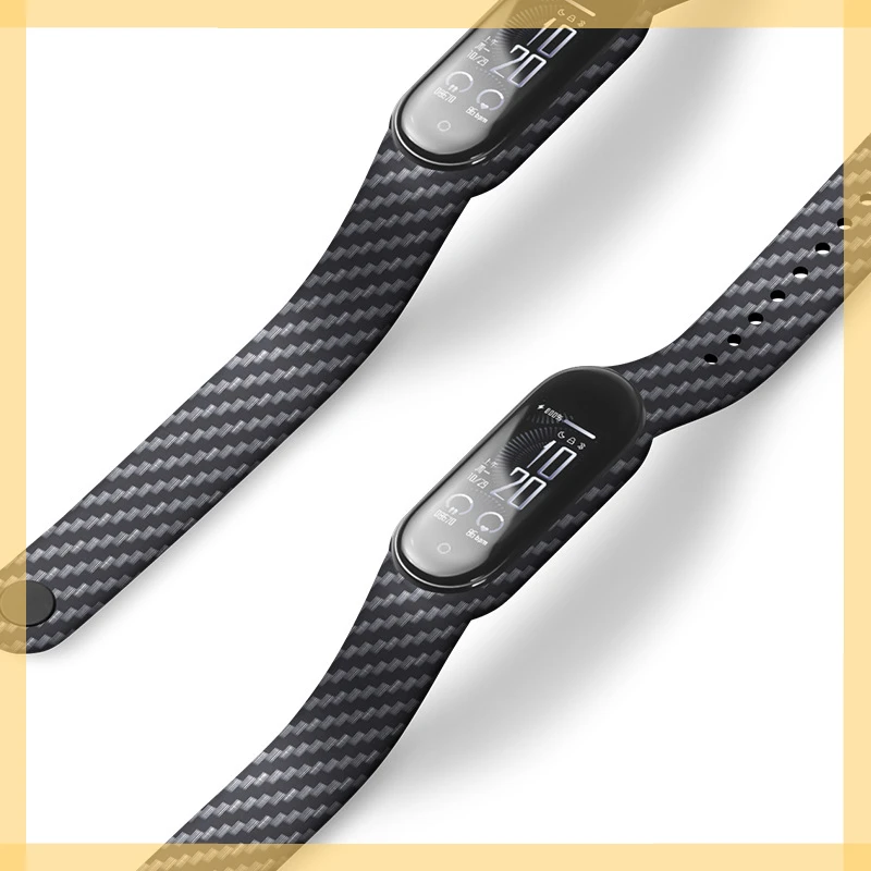 

Replacement Straps on Miband6 5 7 Mi Band 3 4 Wriststrap Carbon Fiber Watch Belt Bracelet for Xiaomi Band 7 6 5 TPU Belt