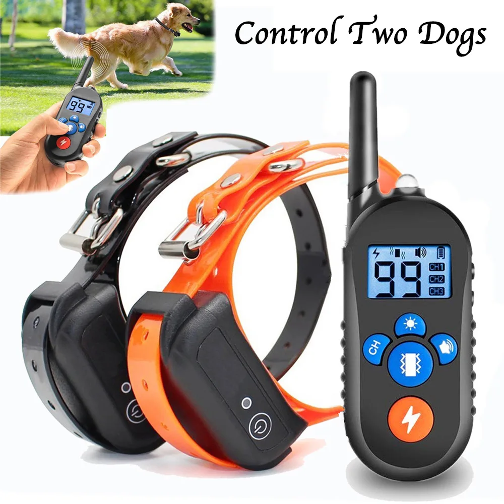 

Dog Training Collar Remote 800m Electric Shock Warn Vibration Waterproof For Dog Trainer Anti Bark Stop Train 3 Dogs