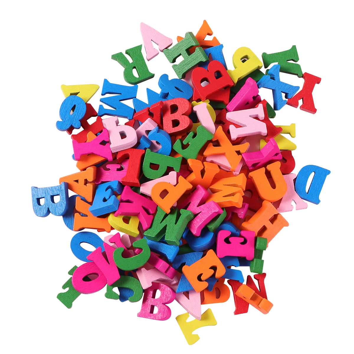 

100Pcs Wooden Hanging Ornaments Wood Alphabet Letters Decorative Colorful Letters for Hanging Natural Wood Hanging Wall