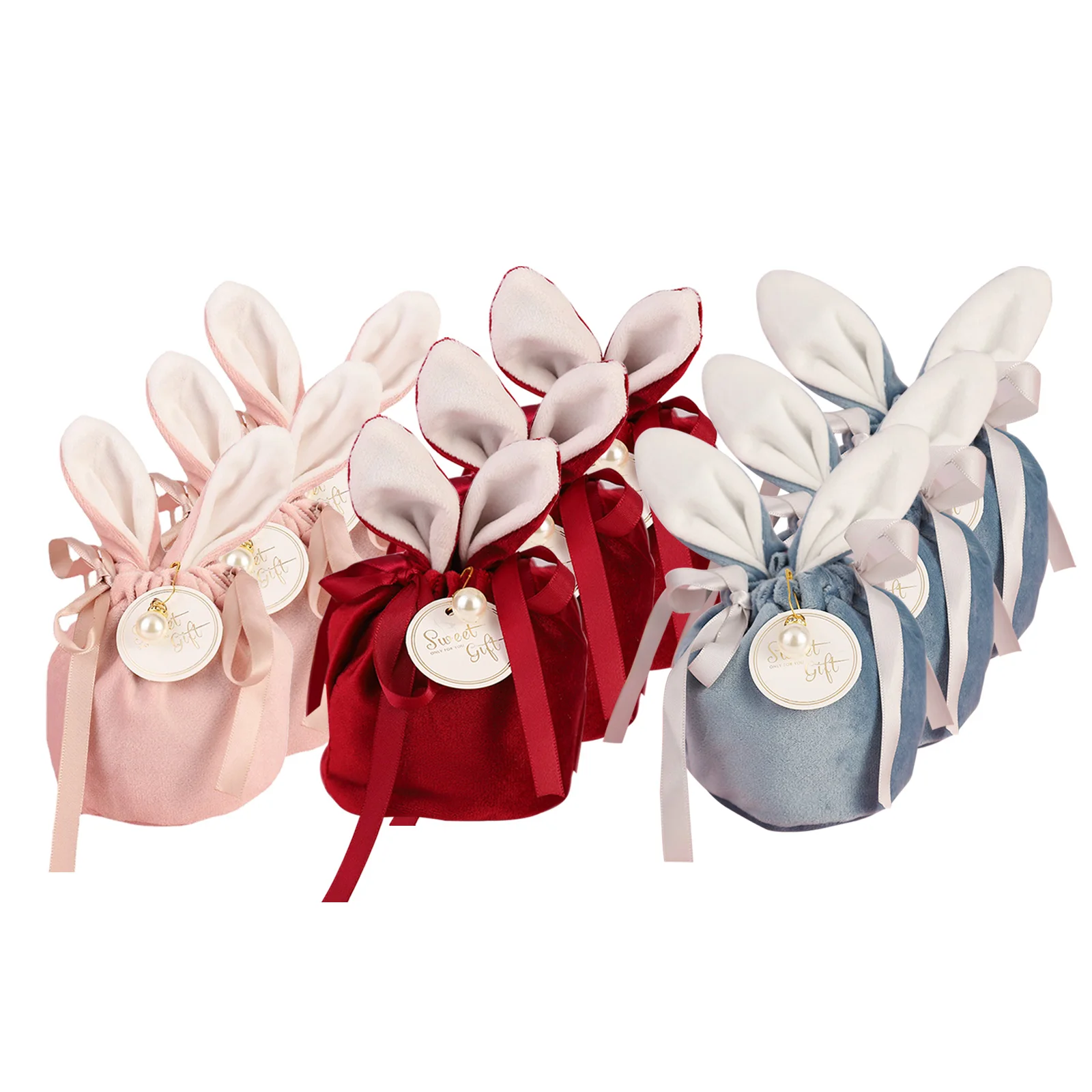 

Velvet Easter Bags Cute Bunny Gift Packing Bags Rabbit Chocolate Candy Bags Wedding Birthday Party Decoration 2022 1 pcs