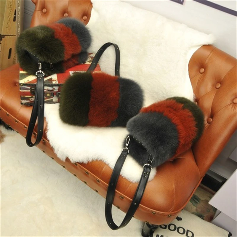 Женская Роскошная меховая сумка на осень и зиму