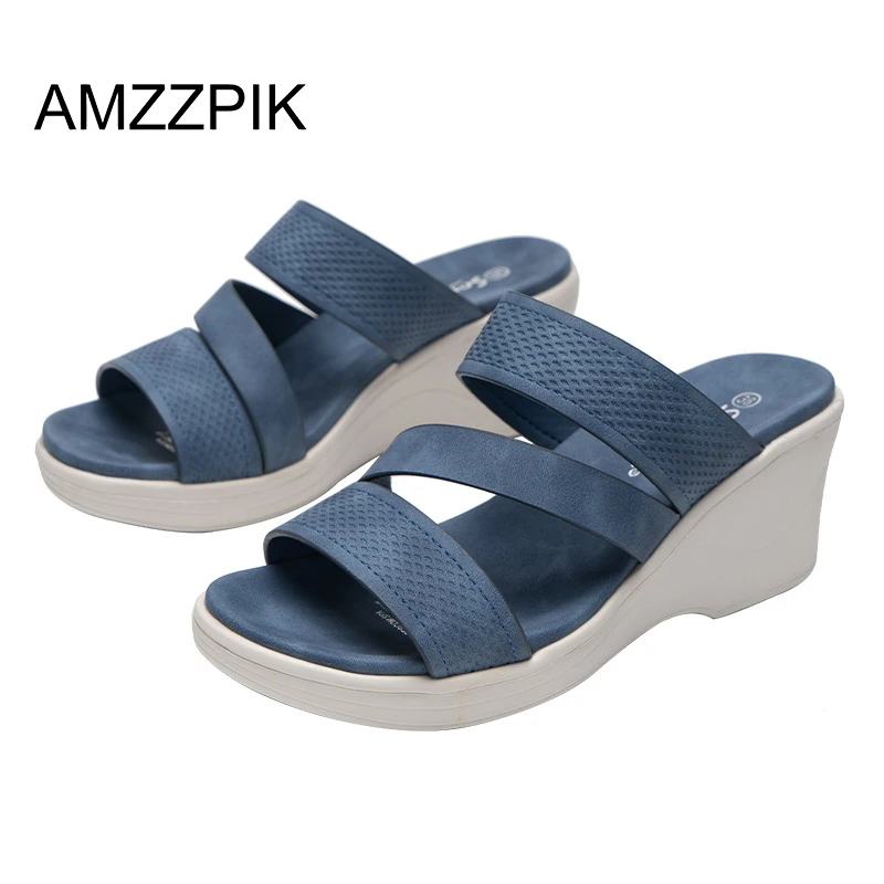 

Wedge Slippers Women Shoes 2022 Summer Open Toe Sandals Fashion Platform Slippers Outdoor Casual Flip Flops Sandalias De Mujer