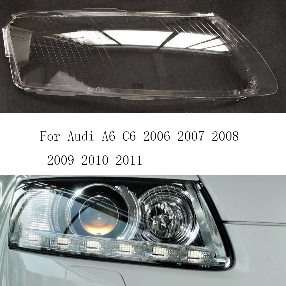 

Налобные фонари для Audi A6 C6 2004 2005 2006 2007 2008 2009 2010 2011, пластиковая крышка, абажур, налобный фонарь