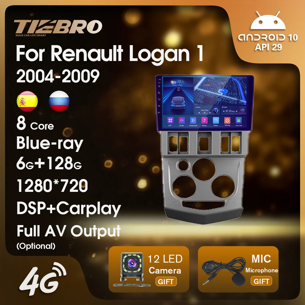 

TIEBRO Android10 Car Multimedia Player Car Radio For Renault Logan 1 2004 - 2009 2 Din Stereo Receiver Carplay GPS Navigation
