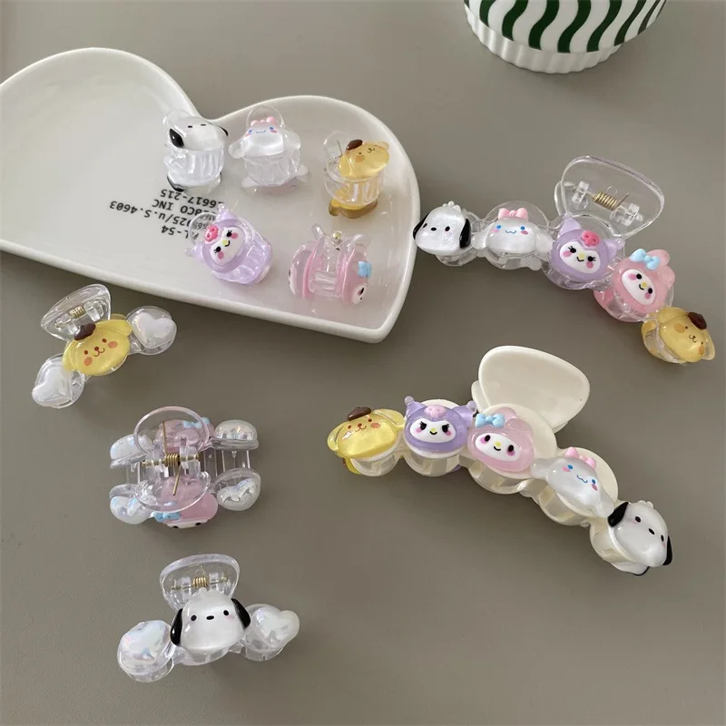 

Cartoon Sanrio Melody Kuromi Cinnamoroll Kawaii Grasping Clip Hairpin Cute Girl Student Gift Lovely and Sweet Headwear