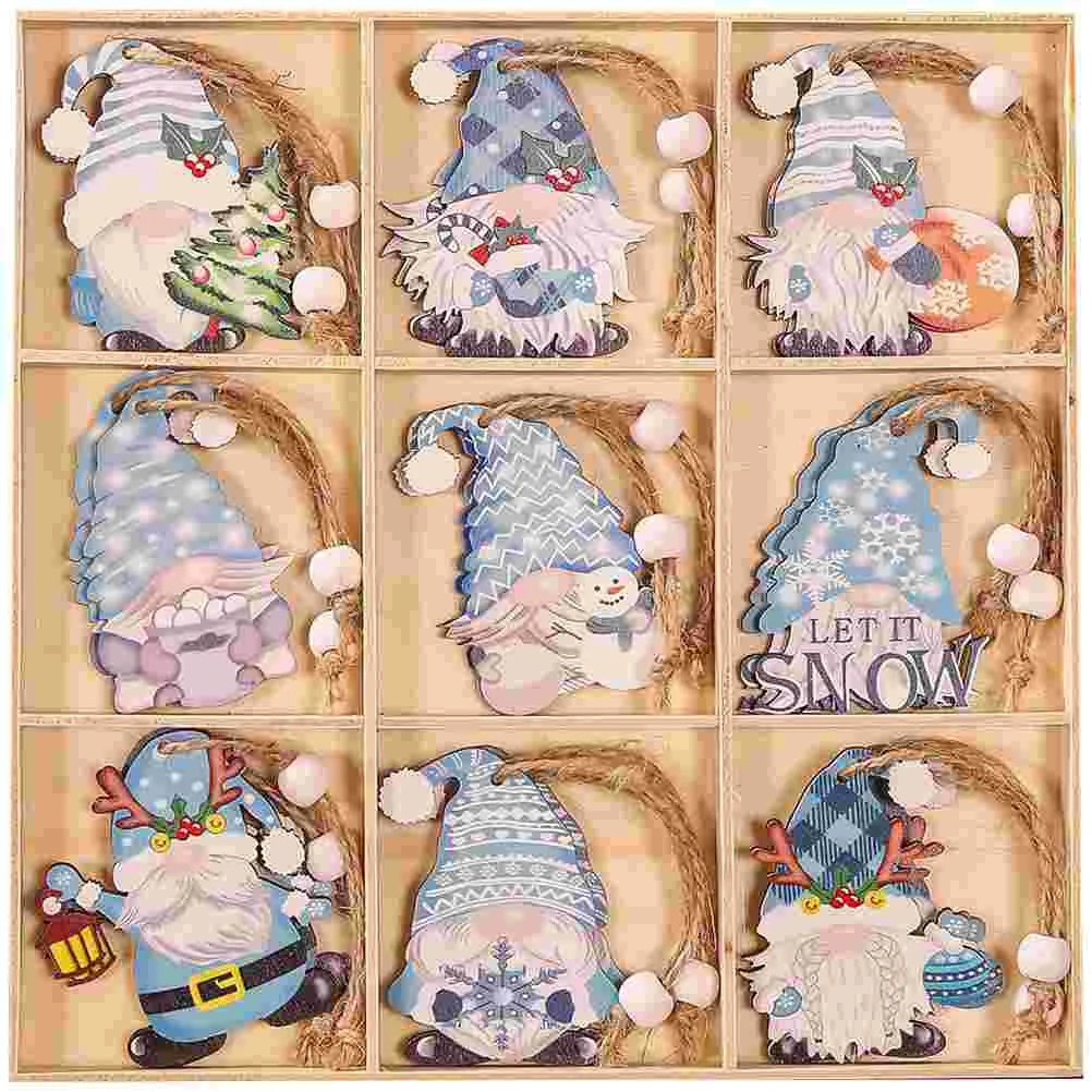 

Wooden Faceless Gnome Cutouts Christmas Tree Hanging Pendants Christmas New Year Tagations