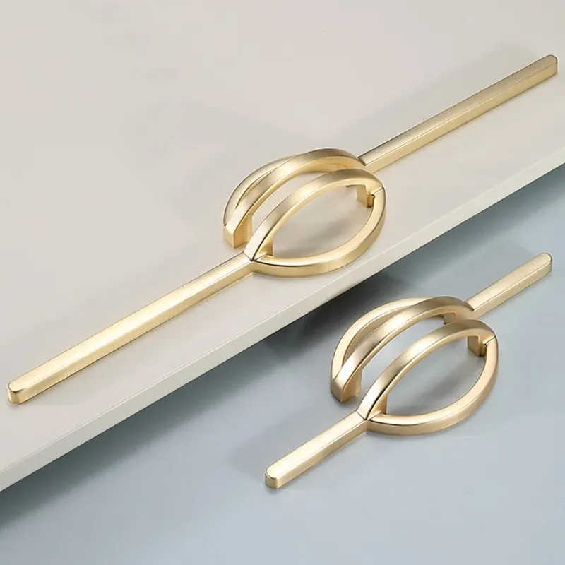 1pcs New Chinese Wardrobe Door Handle Golden Cabinet Drawer Shoe Furniture Hardware