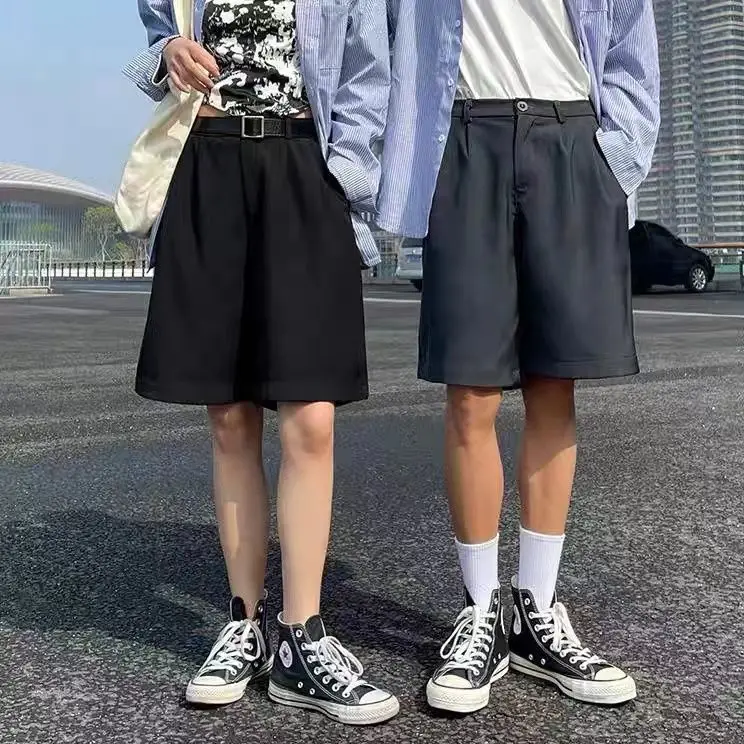 

2023 New Summer Cotton Solid Color Shorts Men High Quality Casual Business Social Button Fly Male Shorts Beach Pants Y132
