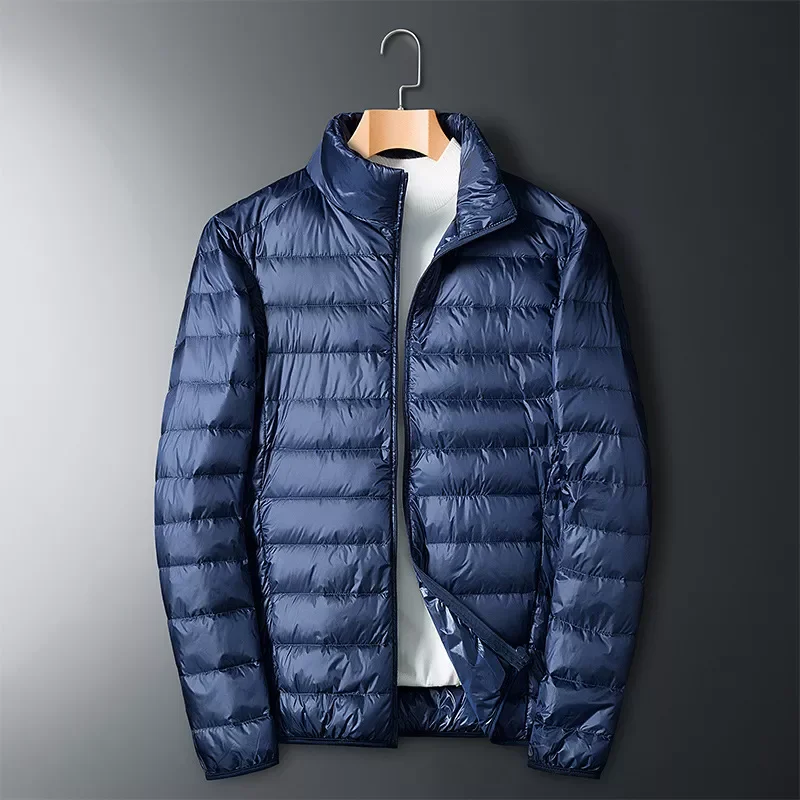 New2022 And Winter New Men's Warm Solid Color Stand Collar Down Jacket Leisure Trend Coat Men's Wear