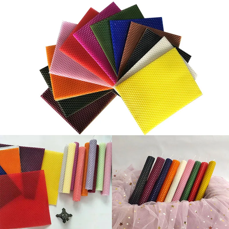 12pcs/set 15*20CM Beeswax Sheet Candle Roll Handmade DIY Honeycomb Wax Sheet Parent-child Activity Material Candle Making