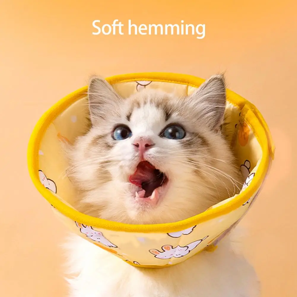 

Cat Cone Collar Adorable Comfortable Soft Anti-bite Cartoon Rabbit Pattern Pet Cat Dog After Surgery Collar Pet Supplies
