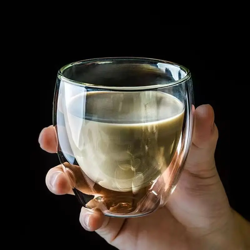 225 Мл Прозрачная Бытовая Посуда Для Напитков Набор Из 2 Термостойких Двухслойных