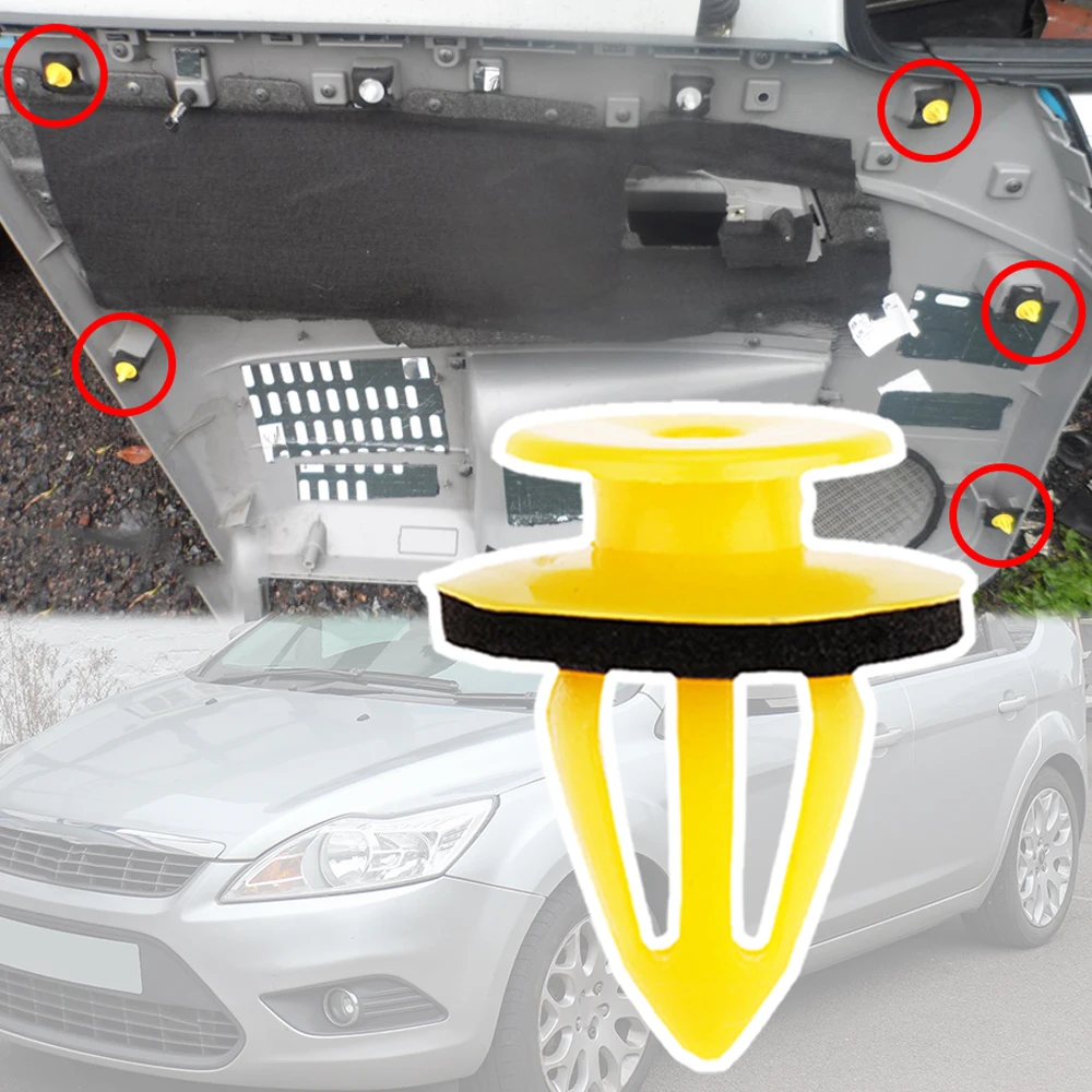 

10 шт. для Ford Focus 2 MK2 C307 1998-2005 2006 2007 2008 2009 2010 2011 2012 2003 зажимы для отделки дверной панели крепежные заклепки
