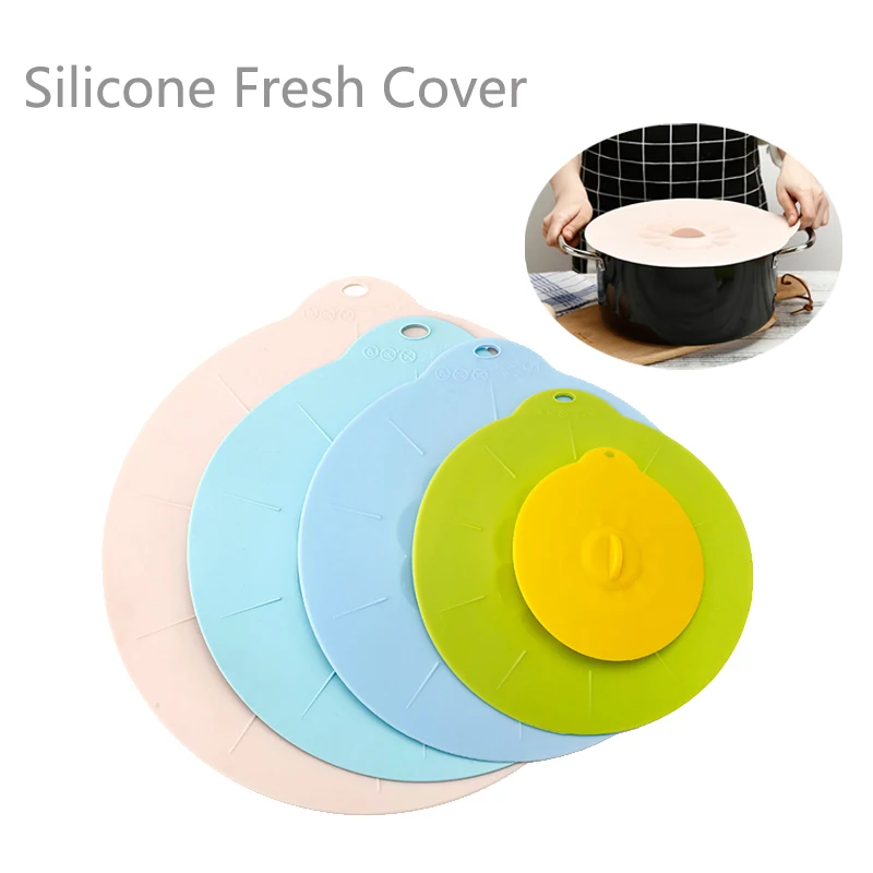 Reusable Silica gel Spill Stopper Cover Universal Silicone Food Bowl Pot Lid Silicone Cover Pan Cooking Kitchen Accessories DC05 images - 6