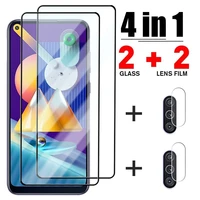 4in1 full cover screen protector for samsung a50 a51 a21s a70 a52 a12 a32 a72 protective glass for samsung m12 m31 m51 m21 glass