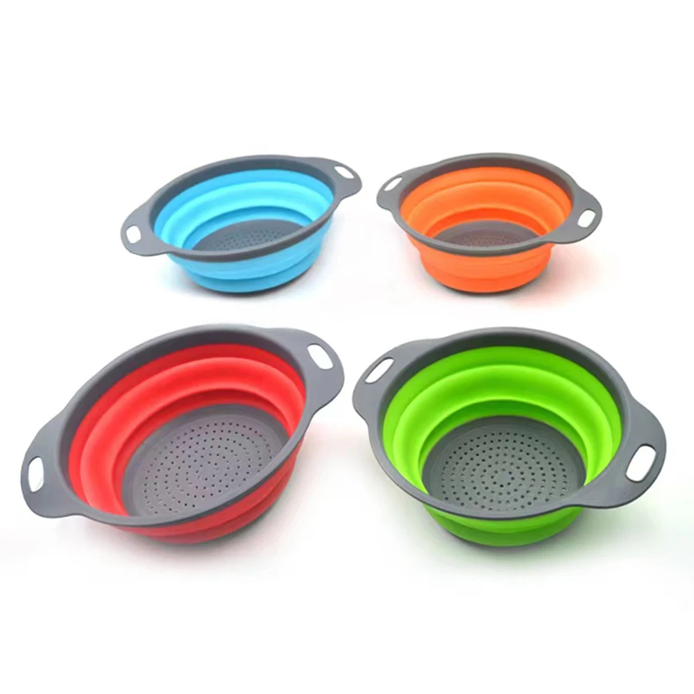 

Silicone Folding Water Filter Basket Set Multi-Functional Washbasin Fruit Basket Water Filter Sieve Kitchen Tool Fruit Basket