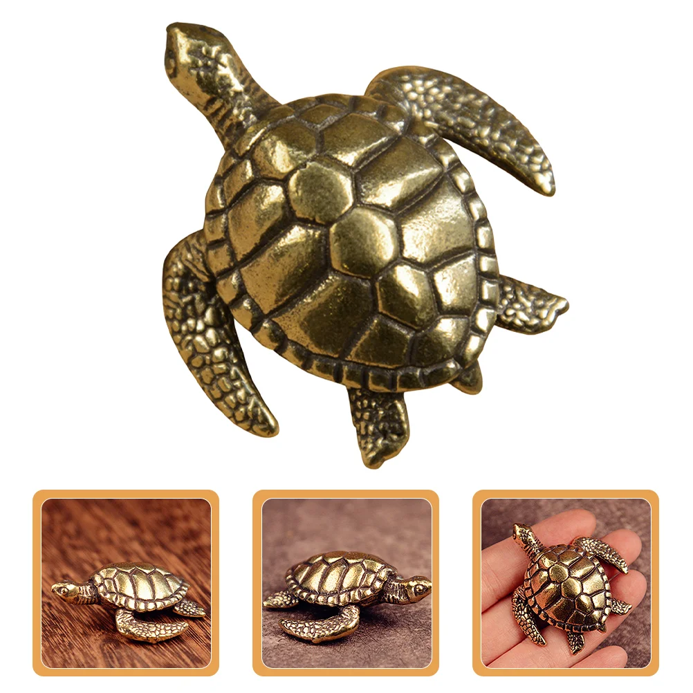 

Turtle Statue Brass Decor Sculpture Sea Tortoise Modeling Ornament Retro Ornaments