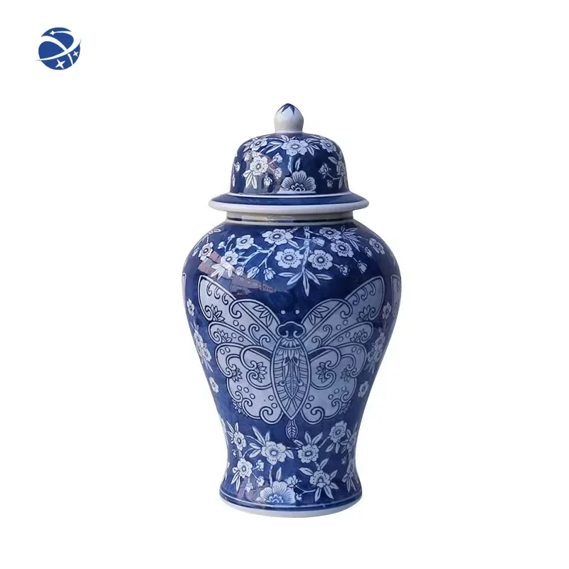 Цзиндэчжэнь высококачественная роскошная сине-белая банка с имбирем ручная