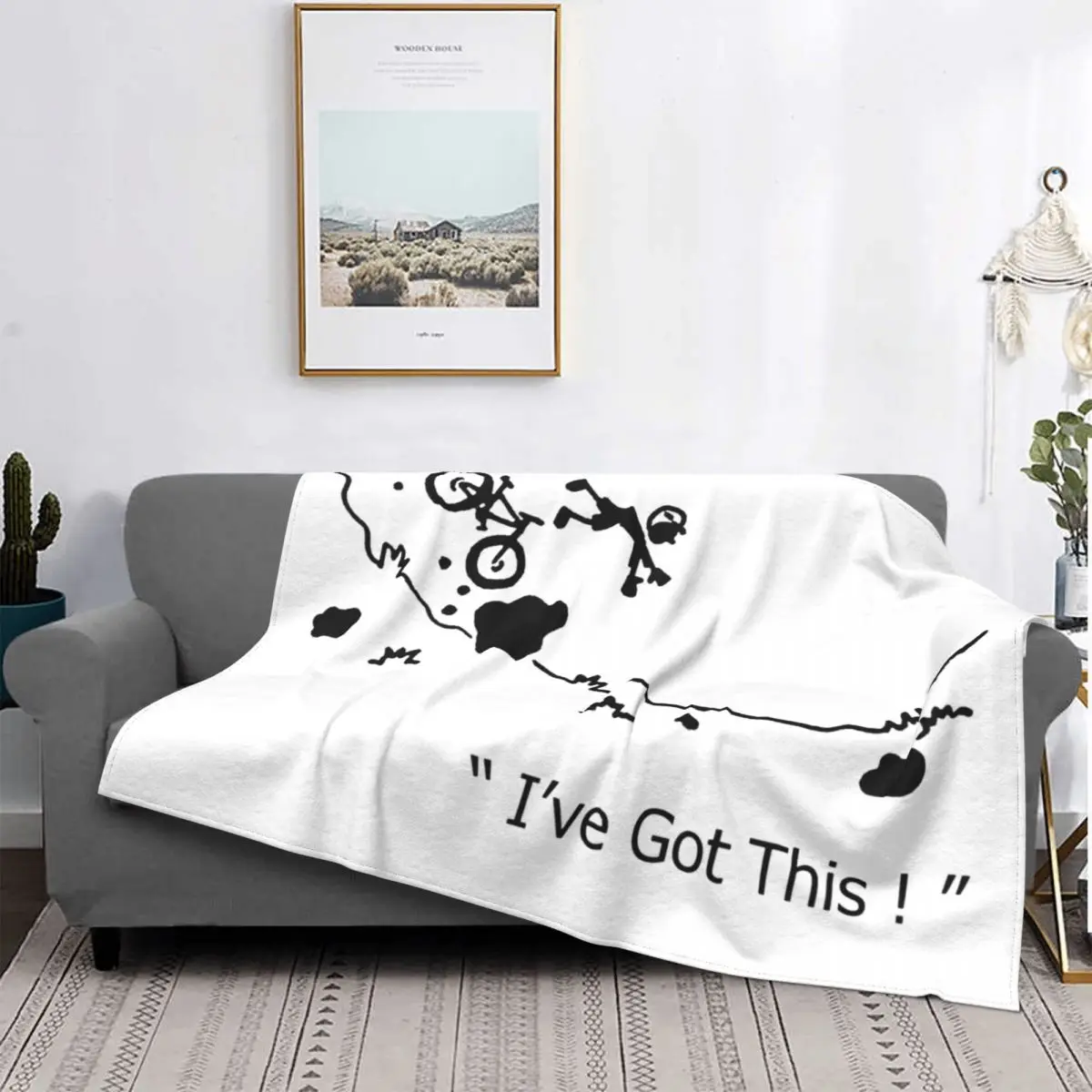 

Home Decorative Cycling Crash Mountain Bike Throw Blankets Merch Suprise Gifts I've Got This Cartoon Flannel Blankets and Throws