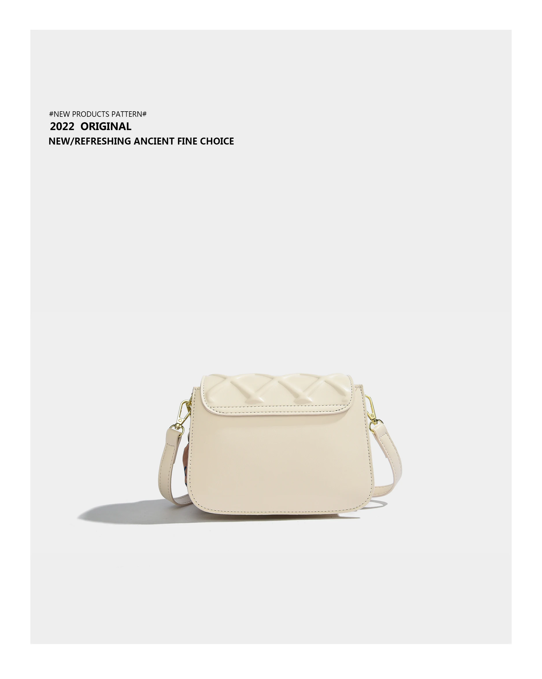 Elmsk 2022 Single Shoulder Messenger Bag Women French Style Vintage Texture Leather Casual Chain Bag