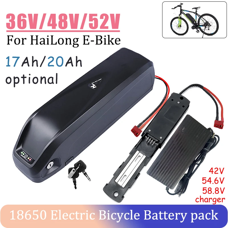 

52V 48V 36V Battery Pack For Hailong Electric Bicycle 30A 500W 750W 1000W 18650 Cell Ebike Batterie For Bafang BBS02 BBS03 BBSHD