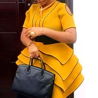 2022 women blouse tops high waist elegant dinner shirts office lady work ruffle sleeve female casual peplum blousa