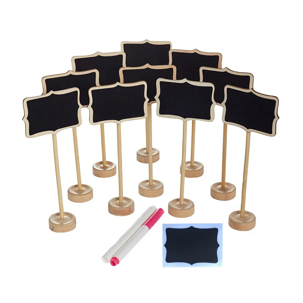 

of Mini Rectangle Chalkboard with Stand and Liquid Chalks Replace Film for Message Board Signs