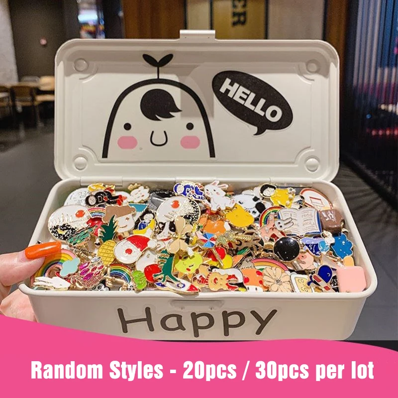 

20/30pcs Personalized Badge Pins Cute INS Random Badges Tide Accessories Cartoon Clothes Embroidery Metal Small Jewelry