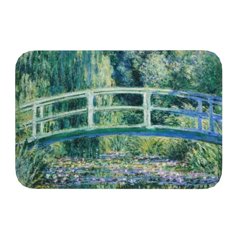 

Коврик для кухни «Водолазный пруд», кухонный Противоскользящий Придверный коврик для ванной комнаты, цвет зеленый гармония, Клод Моне, иску...