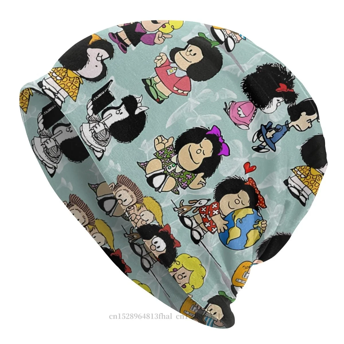 

Pattern Bonnet Homme Fashion Thin Hat Mafalda Miguelito Comic Skullies Beanies Caps For Men Women Style Fabric Hats