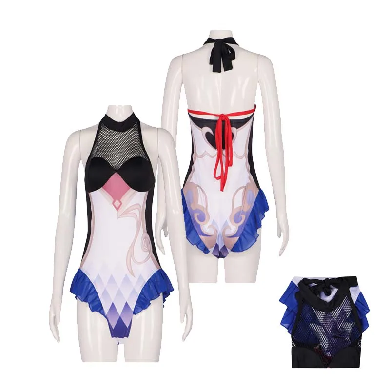 

Аниме игра Genshin Impact Ganyu Косплей Костюм Купальник комбинезон костюмы фантазия девушки Хэллоуин Карнавал искусственная Маскировка Костюм