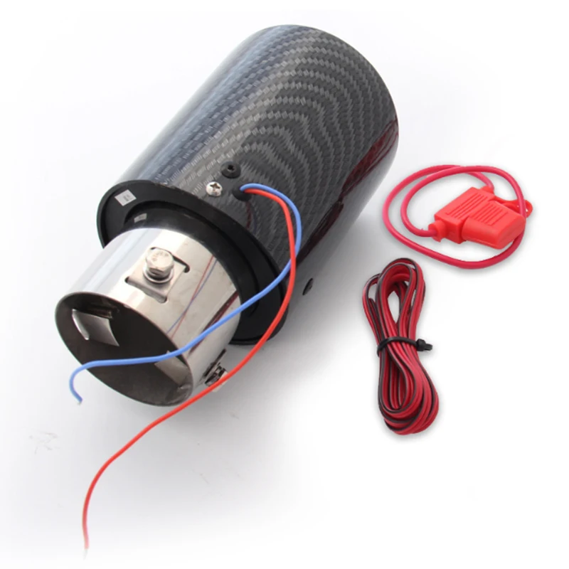 

LED Carbon Fiber Exhaust Tip Car Muffler Pipe Modified Single Tail Throat