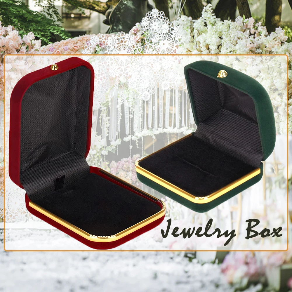 

Velvet Square Shape Jewelry Boxes Necklace Ring Earring Pendant Display Cases For Wedding Birthday Gifts Portable Storage Holder