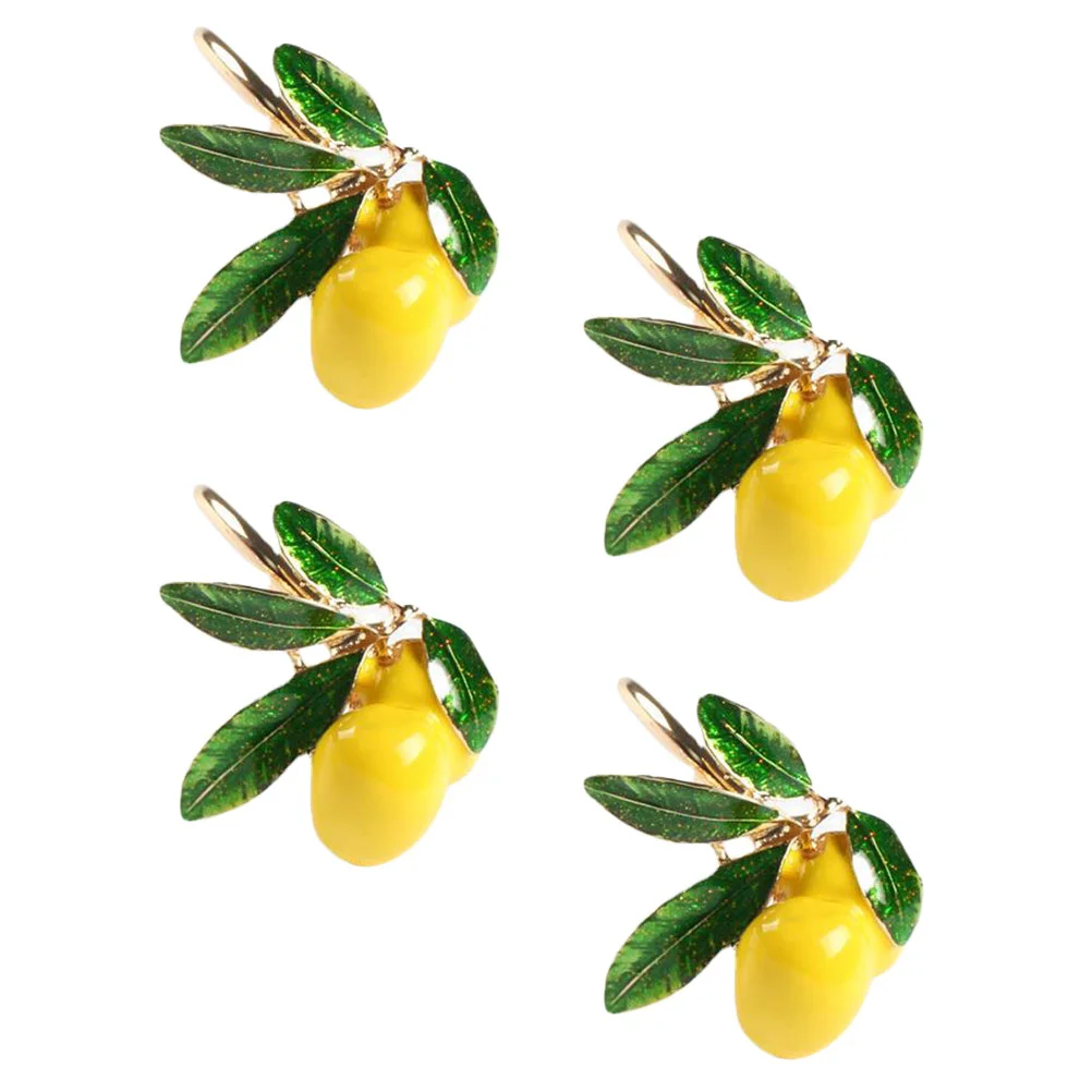 

4 шт., застежки для салфеток в форме лимона