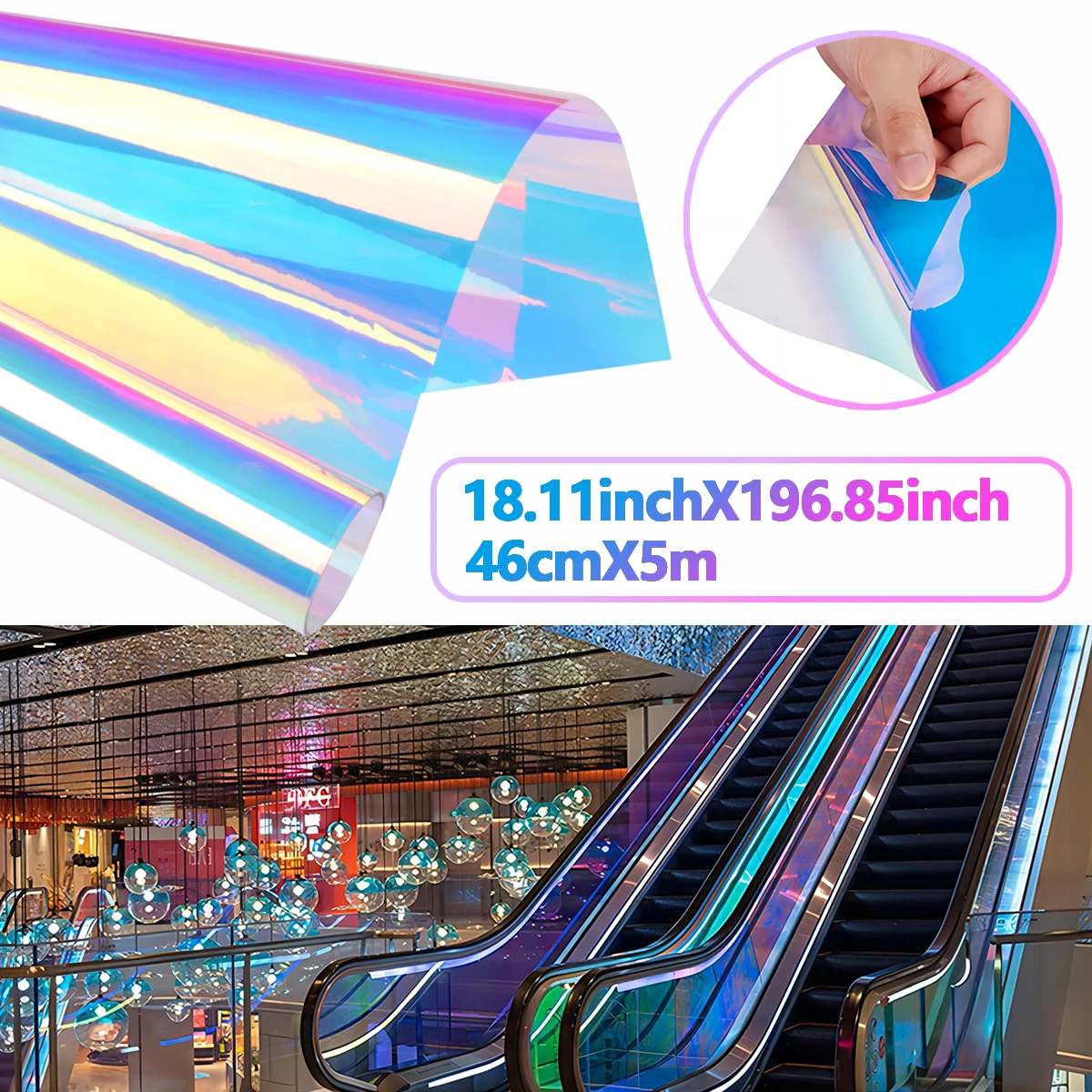 

Голографическая прозрачная оконная пленка для окон красная