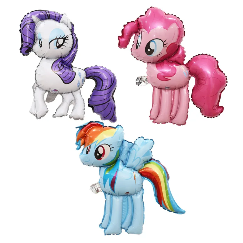 

Мультяшные игрушечные воздушные шары из алюминиевой пленки с маленьким пони, воздушные шары для детского дня рождения, украшения из аниме, ...