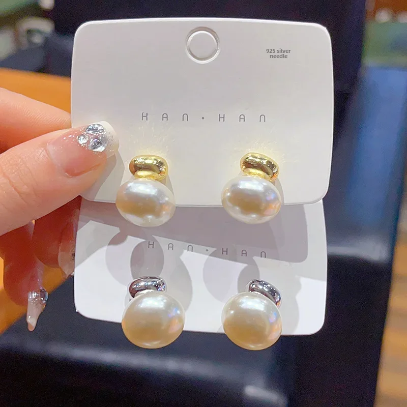 Высококачественные серьги с жемчугом элегантные винтажные французские стильные