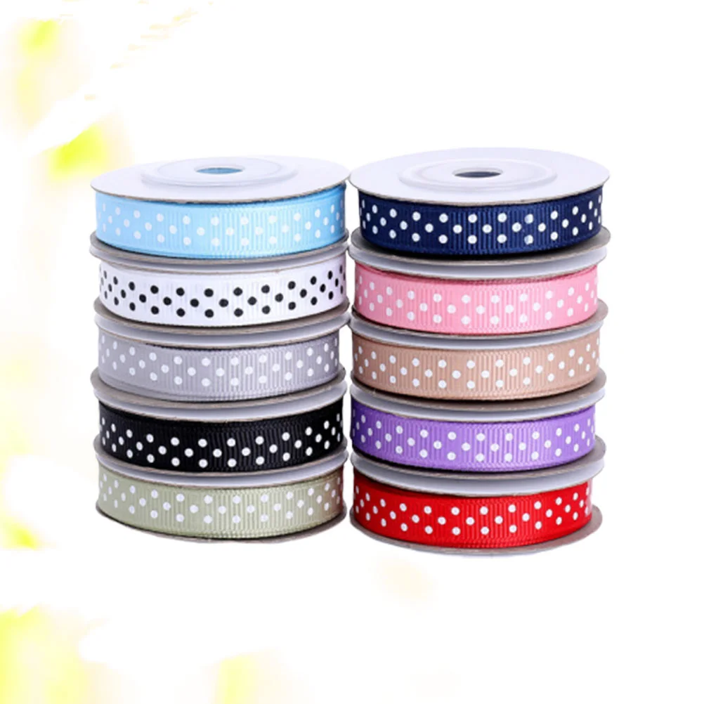 10 Rolls Ribbons Crafts Wired Ribbons Bouquet Present Ribbon Grosgrain Ribbon Craft Ribbons