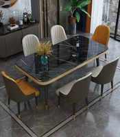 light luxury marble dining table and chair combination italian very simple rock plate dining table rectangular household nordic